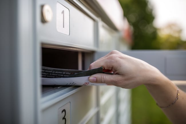 taking mail out of mail box