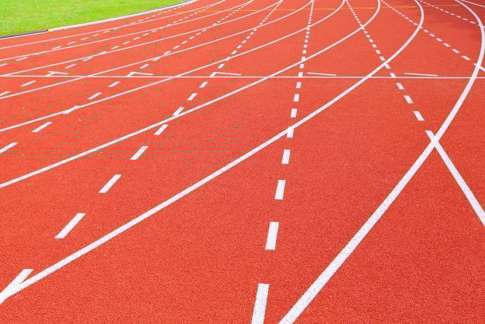 Athletics stadium running track
