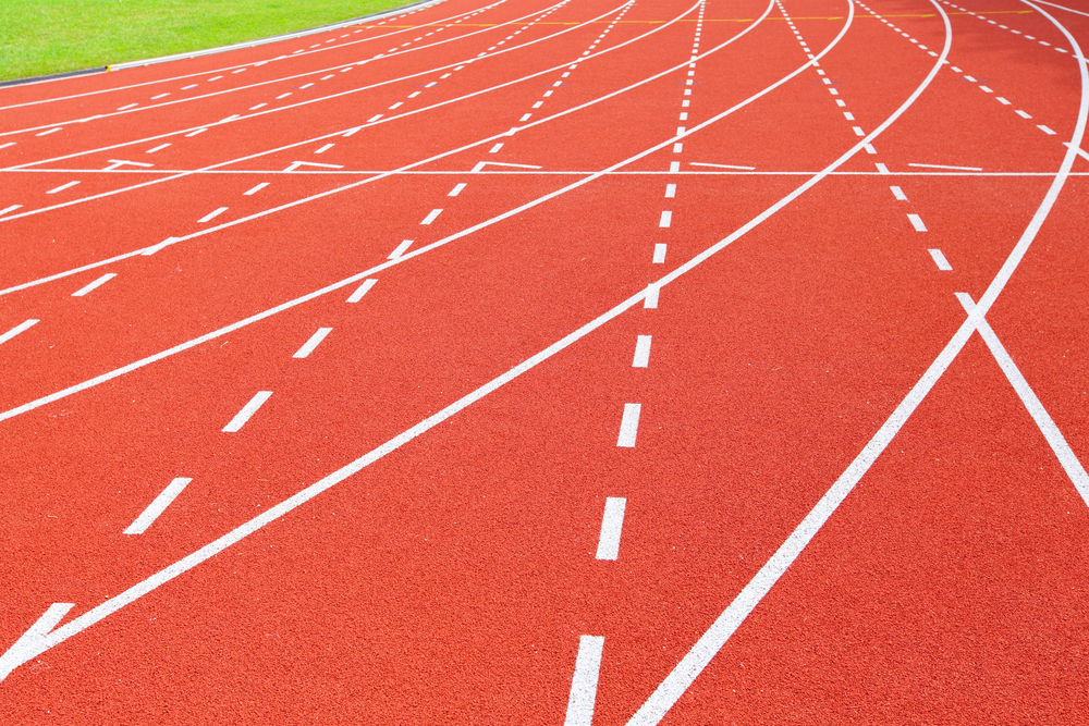 Athletics stadium running track